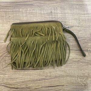 Patricia Nash Green Fringe Clutch